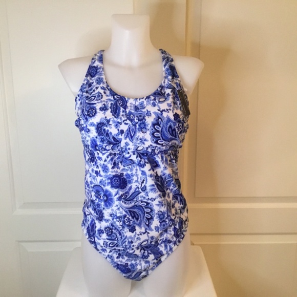 Women’s Plus Size Paisley One Piece Bathing Suit - Picture 2 of 6